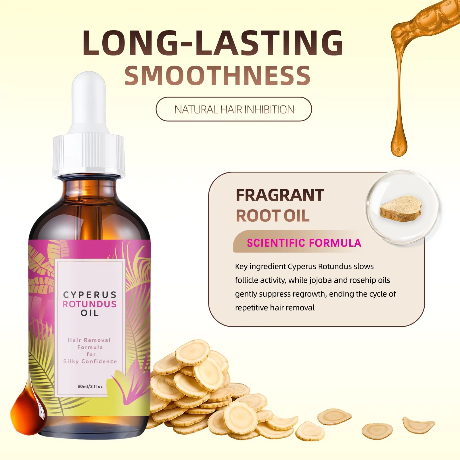 Say goodbye to unwanted hair! 🌿✨ Check out our Natural Hair Removal Oil with Jojoba & Almond Oil for silky smooth skin all over. Perfect for every body! 💖 #HairRemoval #SmoothSkin #NaturalBeauty