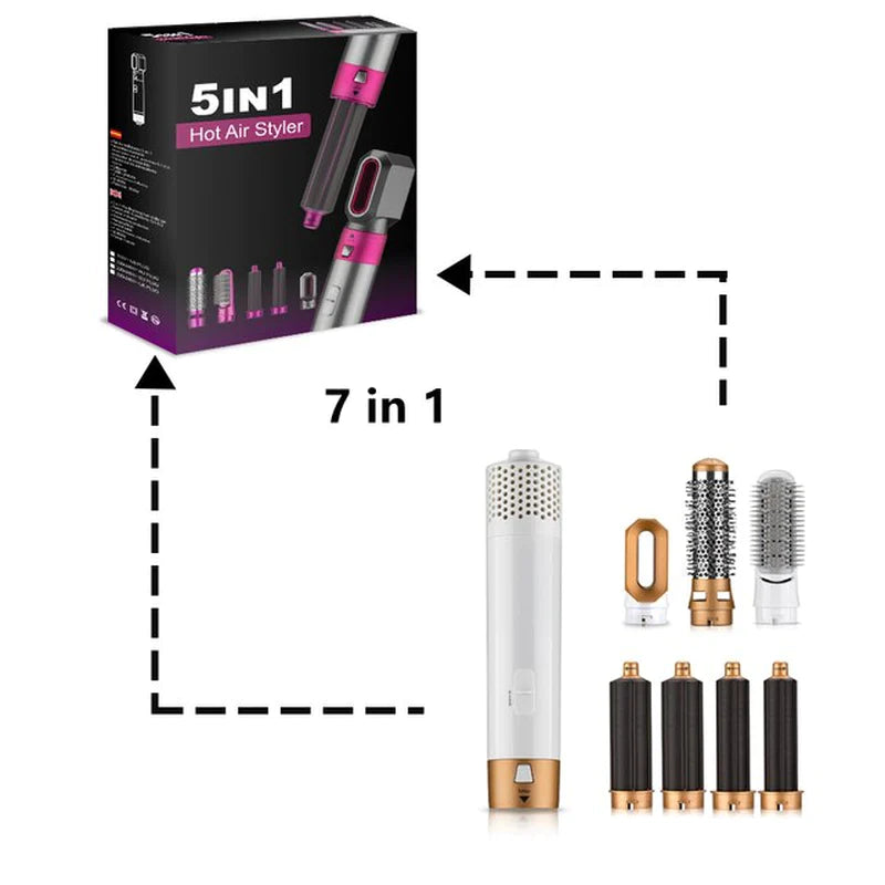 7‑in‑1 Hot Air Brush – Dry, Straighten, Curl & Volumize in One Step