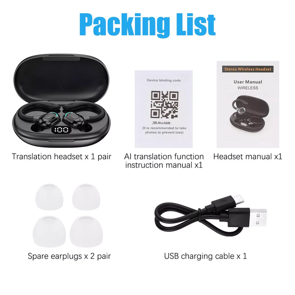 Real‑Time Translator Earbuds – 144‑Language Online/Offline Translation