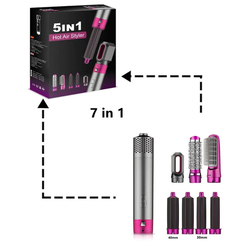 7‑in‑1 Hot Air Brush – Dry, Straighten, Curl & Volumize in One Step
